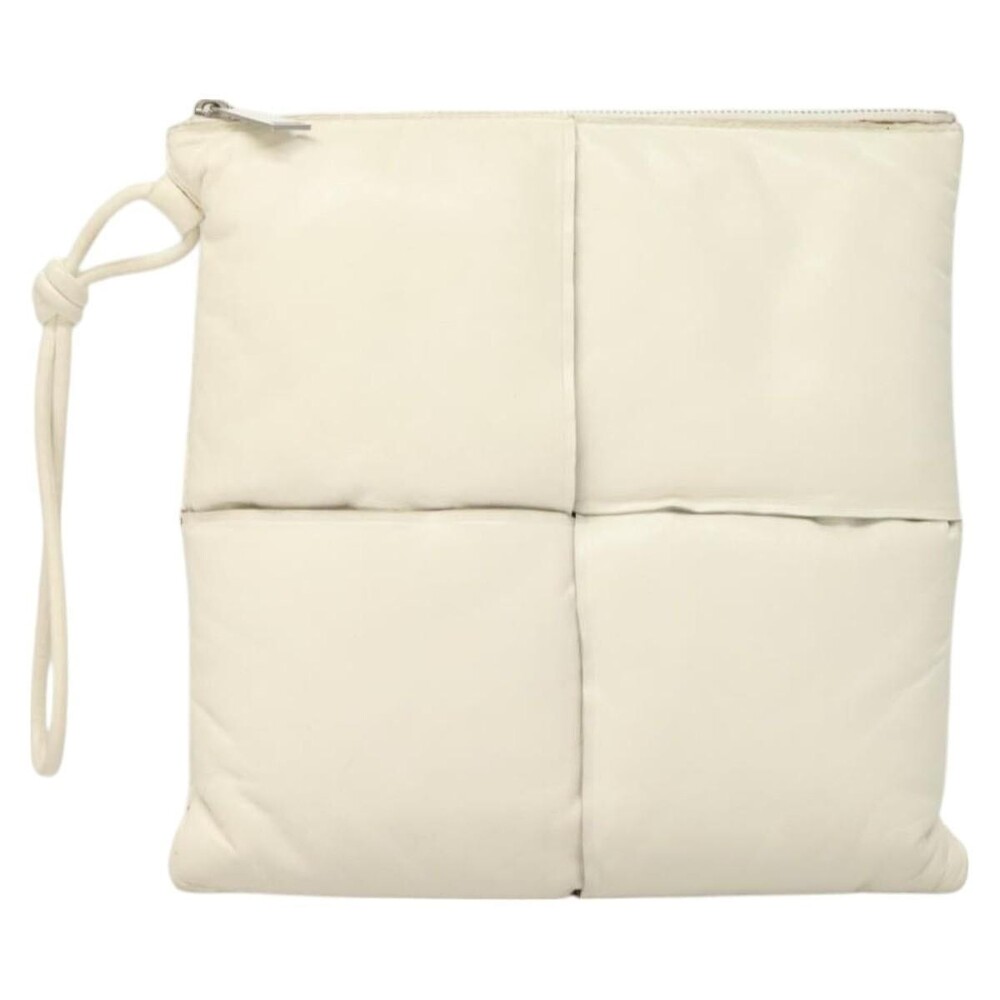 Bottega Veneta Maxi Intrecciato Clutch Bag Silver